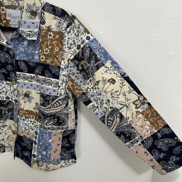 Cottagecore Floral Patchwork Jacket Blue Grandma Patchwork Country PS Tog Shop - Picture 4 of 10